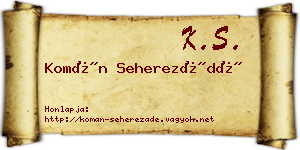 Komán Seherezádé névjegykártya
